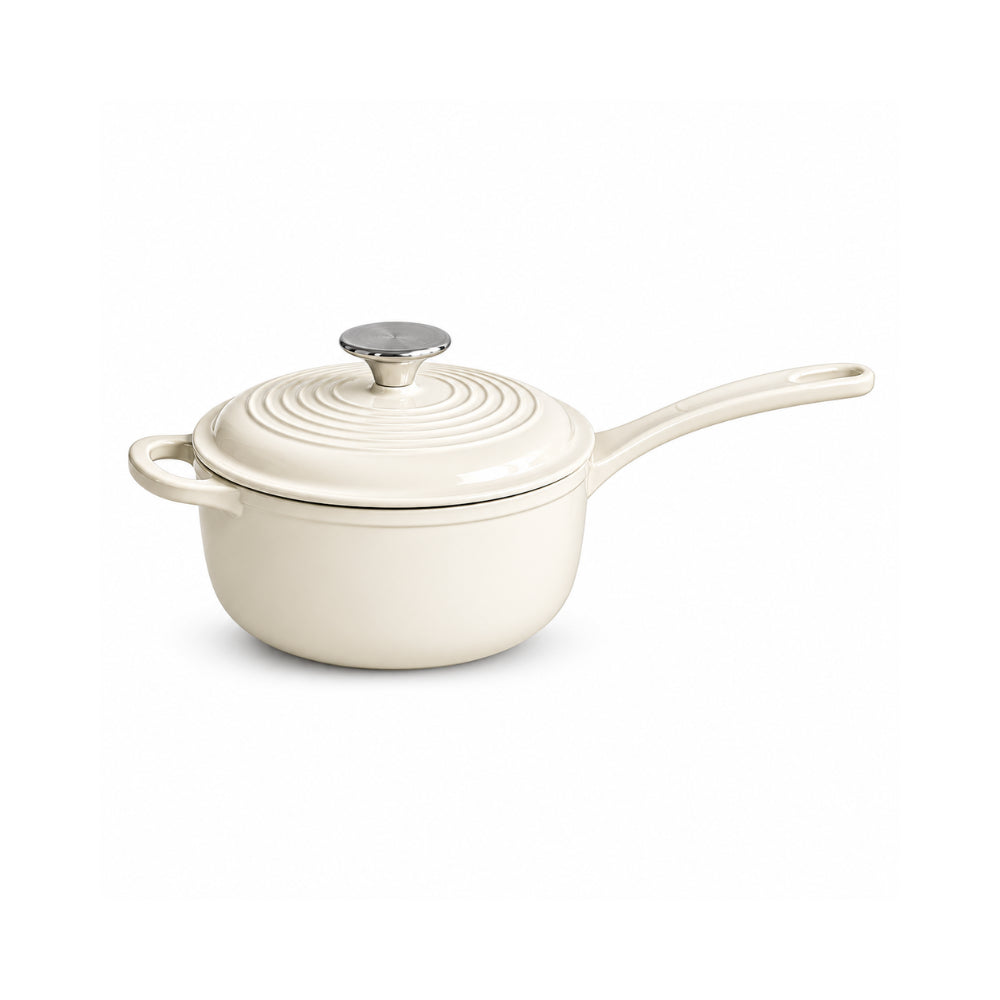 K&Co. Chef Series Cast Iron Saucepan 19cm - CREAM